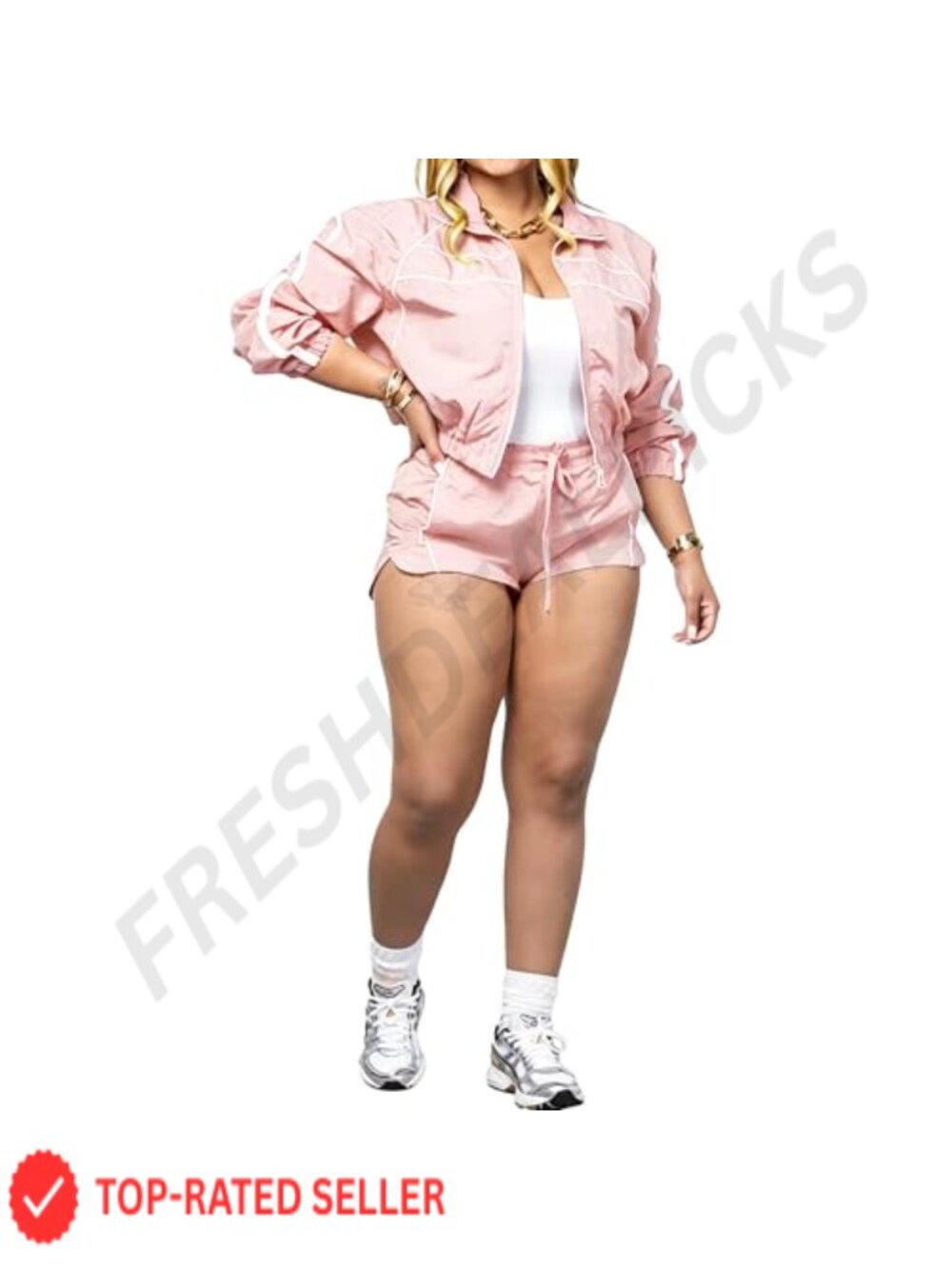 2 Piece Tracksuit Set Womens Zip Up Cropped Jacket Matching Shorts Lounge Outfit